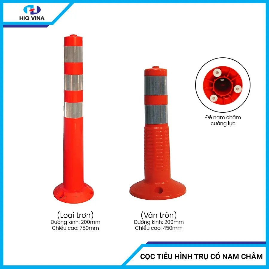 Cọc tiêu hình trụ có nam châm