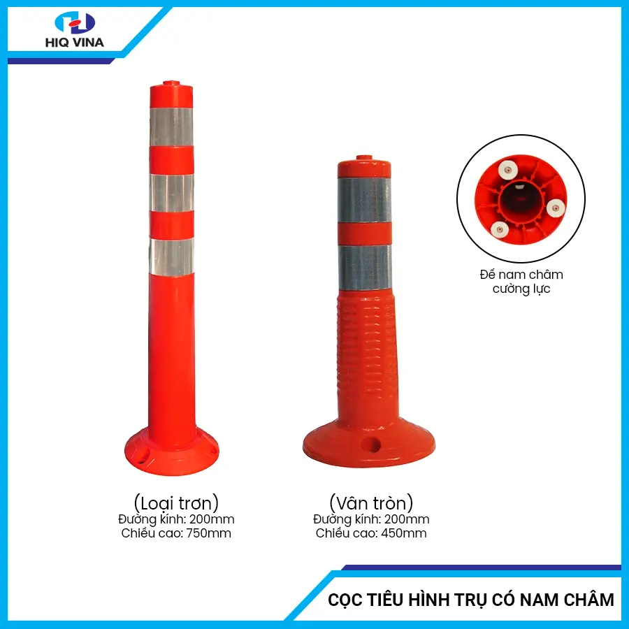 Cọc tiêu hình trụ có nam châm