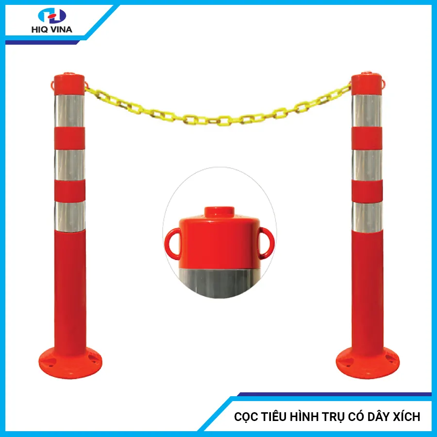 Cọc tiêu hình trụ có dây xích